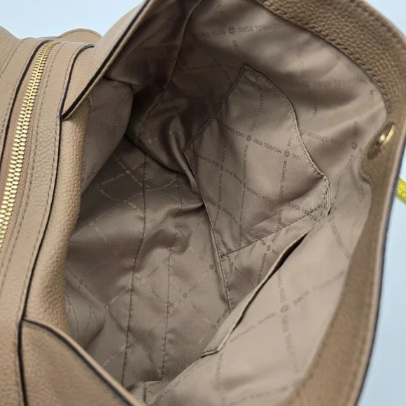 Michael Kors Raven Tan Pebble Leather Tote Shoulder Bag Hobo Style Hybrid Casual - Picture 11 of 16